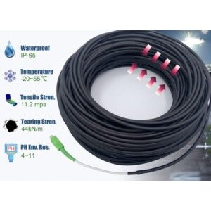 Câble à Fibre Optique Monomode SC/APC à SC/APC Renforcé pour Usage d’Extérieur et Intérieur(Ref:442)