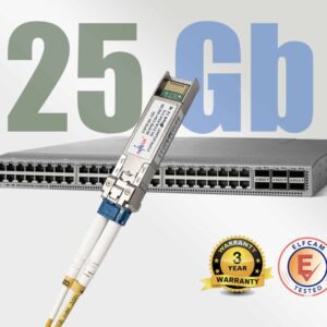 Elfcam® – 25G SFP28 LR Transceiver Module SFP28 25GBASE-LR 1310nm 10km DOM LC Duplex SMF, compatible avec Nvidia/Mel…