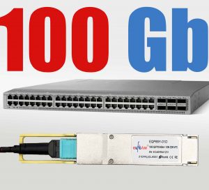 Elfcam® – 100G QSFP28 LR4 Transceiver Module QSFP28 100GBASE-LR4 1309nm 10km DOM LC Duplex,Lot de 1 (Ref: 21164)