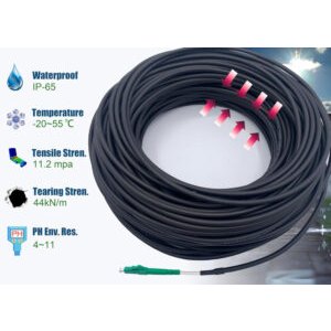 Elfcam® – Câble à fibre optique pour usage extérieur, LC/APC vers LC/APC OS2 Simplex, monomode, diamètre du câble 5,…