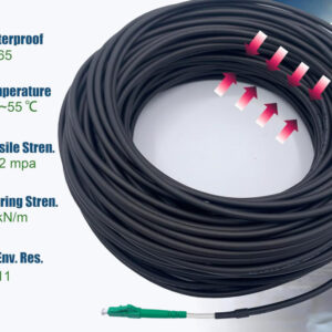 Elfcam® – Câble à fibre optique pour usage extérieur, LC/APC vers LC/APC OS2 Simplex, monomode, diamètre du câble 5,…