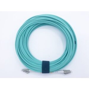 Câble à fibre optique LC/UPC á LC/UPC, OM3 Multimode Duplex Jarretière Fibre Optique 50/125um LSZH, Couleur Blanc/Bleu (Re…