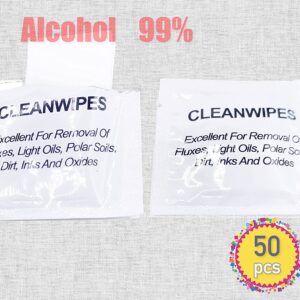 Lot de 50 Papiers de Nettoyage de la Fibre Optique avec l&rsquo;alcohol (Ref:5263)