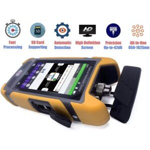 OTDR ELF-4800 pour FTTH, 1310nm / 1550nm / 1625nm 28dB / 26dB, Écran Tactile Portable 4 en 1, Testeur Fibre Optique/Réflec…