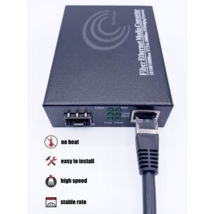 Convertisseur / Récepteur bidirectionnelle, Convertisseur RJ45 Gigabit/Module mini-GBiC SFP Multimode-Monomode / 0.55-20KM…