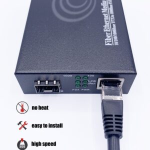 Convertisseur / Récepteur bidirectionnelle, Convertisseur RJ45 Gigabit/Module mini-GBiC SFP Multimode-Monomode / 0.55-20KM…