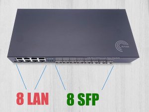 Ethernet Switch Gigabit avec 8 SFP Ports et 8 Ports Ethernet 10/100/1000Mbps, Plug & Play Non Géré, Métal Robuste (8 P…