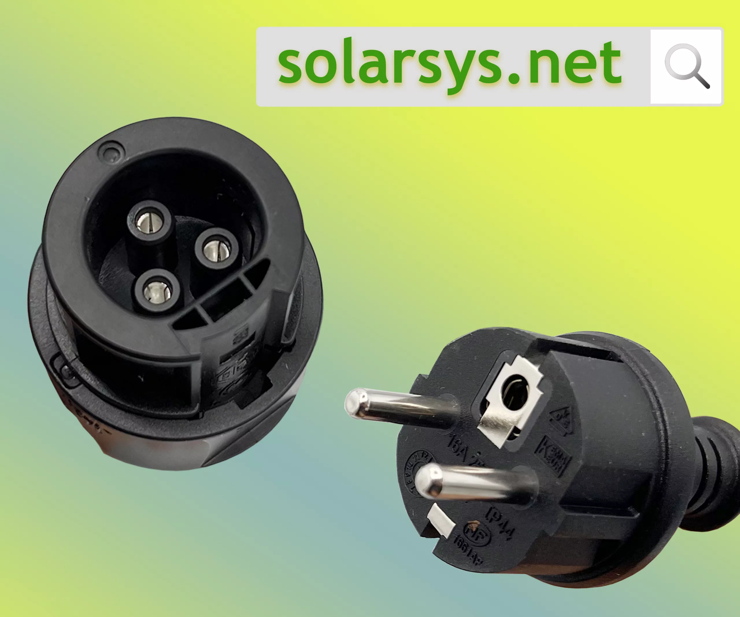 Solarsys® – AC-Netzkabel mit Batteri BC01-Buchse und männlicher Schuko-Buchse, für Hoymiles Deye Envertech NEP Bosswerk und TSUN Mikro-Wechselrichter – Bild 7
