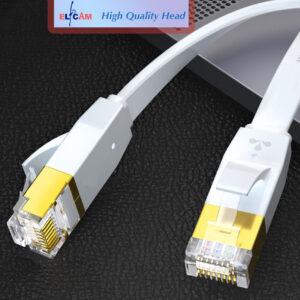 Elfcam® – Cat7 Câble Réseau Ethernet avec Connecteurs RJ45,Câble Flat, 4 Paires Torsadée Blindée, Haut Débit Jusqu&r…