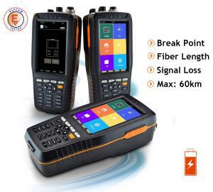 Elfcam® – ELF-290 Mini Réflectomètre à Fibre Optique Portable OTDR Monomode 1310nm / 1550nm, 24dB / 22dB, Portable 4…