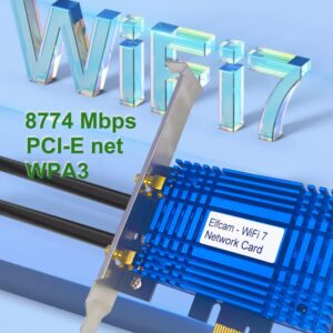 Carte WiFi 7 PCIe 4.0, sans Fil Tri-Bande 8774Mbps, Intel BE200 Adaptateur, pour Ordinateurs Intel Processeur avec Windows…