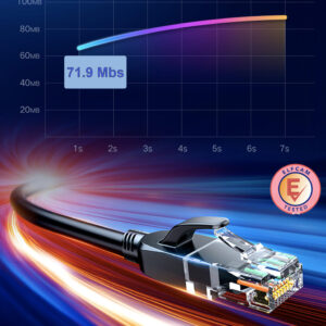 Elfcam® – Câble Ethernet Cat 8, Rond Câble Réseau LAN WAN, Cat8 SFTP 28AWG, 2000Mhz 40Gbps avec Connecteurs RJ45 Hau…