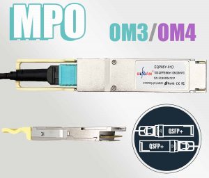Elfcam® – 100G QSFP28 LR4 Transceiver Module QSFP28 100GBASE-LR4 1309nm 10km DOM LC Duplex,Lot de 1 (Ref: 21164)