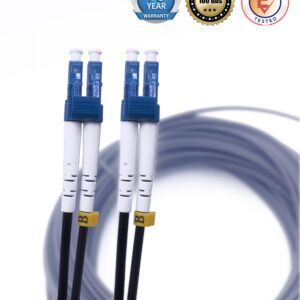 Elfcam® – Câble à Fibre Optique en Acier Blindé pour Extérieur et Intérieur LC/UPC à LC/UPC OS2 Duplex Monomode 9/12…