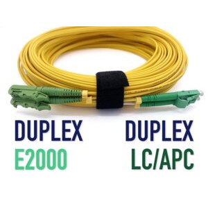 Câble à Fibre Optique E2000/APC à LC/APC OS2 Duplex (Ref:3188)