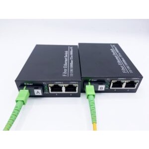Lot de 2 Convertisseur Fibre Ethernet, Convertisseur de Média SFP Inclus, Jusqu’à une Distance de 20KM sur Fibre Opt…