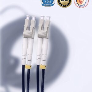 Câble à Fibre Optique en Acier Blindé pour Extérieur et Intérieur LC/UPC à LC/UPC Multimode Duplex OM3 Noir (Ref:4511)