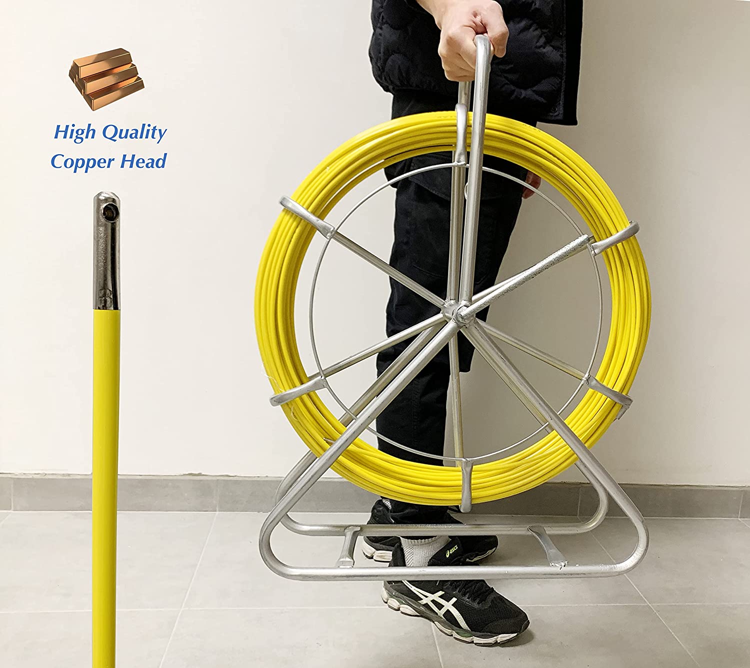 Aiguille de Tirage en Fibre de Verre, Diamètre 6,0mm, Pour Câbles Fibre Optique (FTTH & FTTx) et Éléctrique (Ref:5006)…