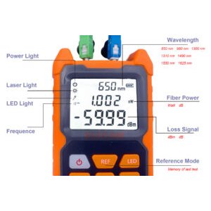 E-200 Mini Photomètre Fibre Optique Testeur de Puissance Câble Optique FTTH, Avec 2mW VFL ( Localisateur Visuel de Défauts…