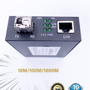 Convertisseur Fibre Ethernet, Convertisseur RJ45 Gigabit/Module mini-GBiC 1.25G SFP Multimode-Monomode / 0.55-20KM (Ref:5611)