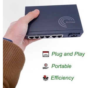 PoE Ethernet Switch avec 2 Ports Uplink Gigabit Ethernet 10/100/1000Mbps, Plug &Play Non Géré, Métal Robuste (4 Ports…