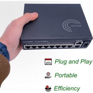 PoE Ethernet Switch avec 2 Ports Uplink Gigabit Ethernet 10/100/1000 Mbps, Plug & Play Non Géré, Métal Robuste (8 Port…