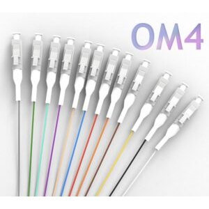 Pigtail à Fibre Optique à Code Couleur 12 Fibres LC/UPC OM4 Multimode 50/125um sans Gaine (REF 14000)