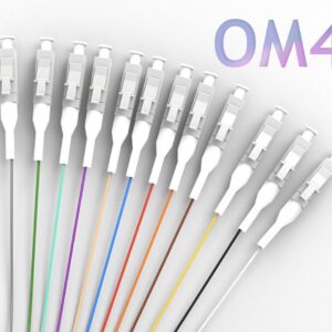 Pigtail à Fibre Optique à Code Couleur 12 Fibres LC/UPC OM4 Multimode 50/125um sans Gaine (REF 14000)