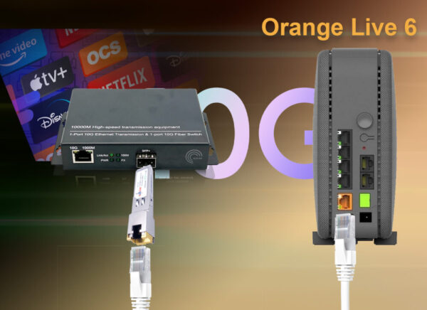 Elfcam 10G SFP+ RJ45 Modul Für Freebox Ultra – Inkl. 10 M Cat8 Kabel, 10GBase-T, 30 M Reichweite