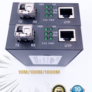 Convertisseur / Récepteur bidirectionnelle, Convertisseur RJ45 Gigabit/Module mini-GBiC SFP Multimode-Monomode / 0.55-20KM…