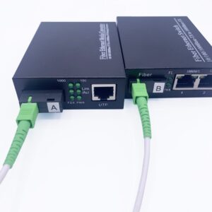 Lot de 2 Convertisseur Fibre Ethernet, Convertisseur de Média SFP (Mini-GBIC) Inclus, Jusqu&rsquo;à Une Distance de 20KM s…