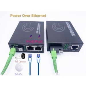 Convertisseur Fibre Ethernet PoE, SFP (mini-GBIC) Inclus, 2 RJ45 Ports (Ref:4880)