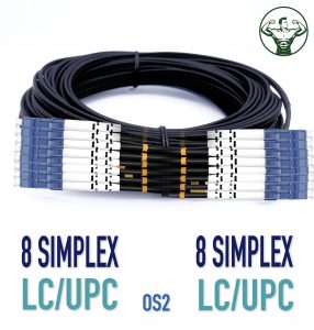 Elfcam® – Câble Fibre 8 Fibres avec Connecteurs 4x Duplex LC/UPC vers 4x Duplex LC/UPC, Fibre Optique Monomode 9/125…