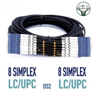 Elfcam® – Câble Fibre 8 Fibres avec Connecteurs 4x Duplex LC/UPC vers 4x Duplex LC/UPC, Fibre Optique Monomode 9/125…