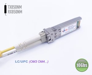 Elfcam® – 10Gb SFP+ Module de Transceiver à Fibre Optique, Connecteur LC/UPC DM (OM3 / OM4), 10GBase-SR SFP+, 850nm …