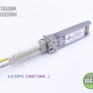 Elfcam® – 10Gb SFP+ Module de Transceiver à Fibre Optique, Connecteur LC/UPC DM (OM3 / OM4), 10GBase-SR SFP+, 850nm …