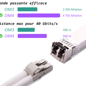 Câble à Fibre Optique LC/UPC à LC/UPC OM4 Duplex (Ref:1410)