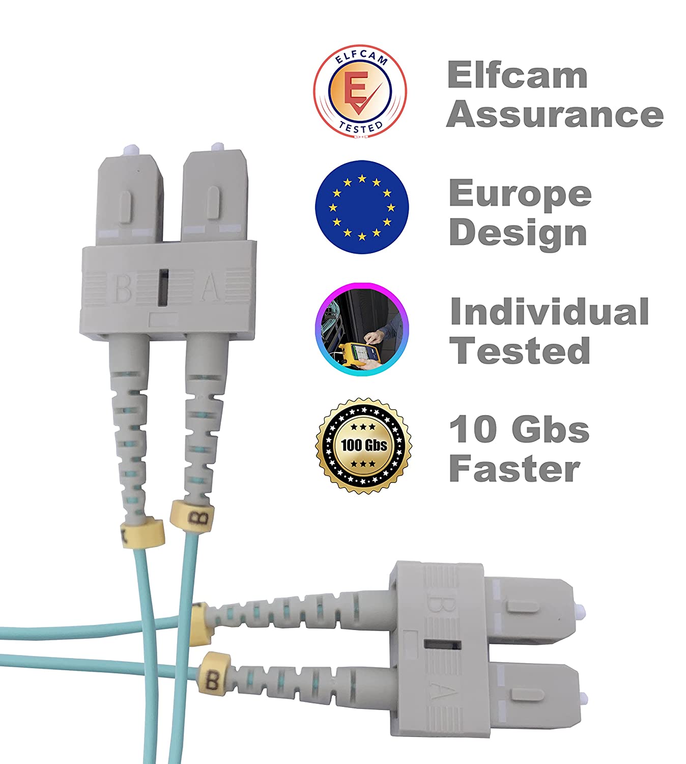 Câble à Fibre Optique SC/UPC – SC/UPC OM3 (Ref:5508)