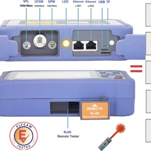 Elfcam – OTDR pour FTTH, 26dB/24dB Monomode 1310nm / 1550nm, Portable 4 en 1 OTDR + VFL+ OPM + OLS, OTDR Testeur Fib…