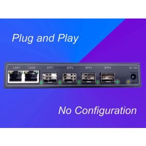 Gigabit Ethernet Switch avec 4 SFP Ports et 2 Ports Ethernet 10/100/1000Mbps, Plug & Play Non Géré, Métal Robuste (4 P…