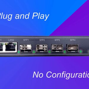 Gigabit Ethernet Switch avec 4 SFP Ports et 2 Ports Ethernet 10/100/1000Mbps, Plug & Play Non Géré, Métal Robuste (4 P…