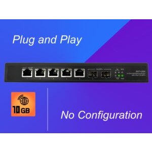 Gigabit Ethernet Switch avec 2 * 10GSFP+ Ports et 5 Ports 2.5GEthernet 10/100/1000/2500Mbps, Plug & Play Non Géré, Mét…