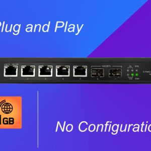 Gigabit Ethernet Switch avec 2 * 10GSFP+ Ports et 5 Ports 2.5GEthernet 10/100/1000/2500Mbps, Plug & Play Non Géré, Mét…