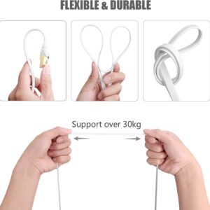 Elfcam® – Cat7 Câble Réseau Ethernet avec Connecteurs RJ45,Câble Flat, 4 Paires Torsadée Blindée, Haut Débit Jusqu&r…