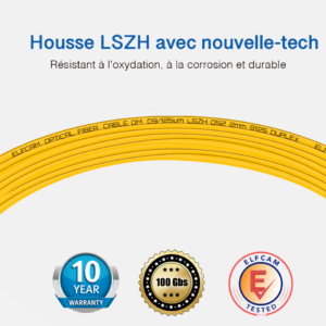 Câble à Fibre Optique SC/APC à SC/APC OS2 Duplex (Ref:2493)