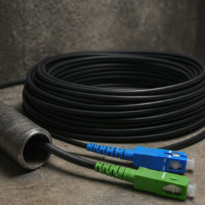 Câble à Fibre Optique en Acier Blindé SC/APC à SC/UPC OS2 Simplex (pour Freebox) (Ref:1385)