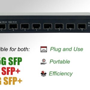 10Gb Commutateur Switch Fibre Optique Compatible avec Freebox Ultra et Orange Livebox, avec 8 Ports 10G SFP+ Plug & P…