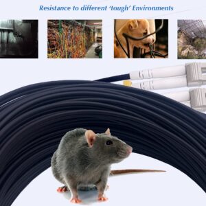 Câble à Fibre Optique en Acier Blindé pour Extérieur et Intérieur LC/UPC à LC/UPC Multimode Duplex OM3 Noir (Ref:4511)