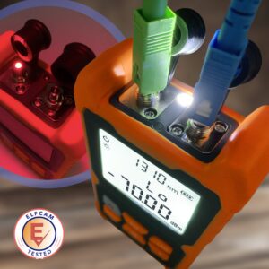 E-200 Mini Photomètre Fibre Optique Testeur de Puissance Câble Optique FTTH, Avec 2mW VFL ( Localisateur Visuel de Défauts…