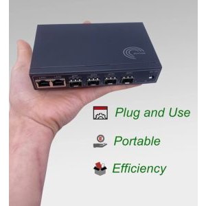 Gigabit Ethernet Switch avec 4 SFP Ports et 2 Ports Ethernet 10/100/1000Mbps, Plug & Play Non Géré, Métal Robuste (4 P…